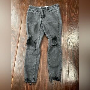 Universal Thread Women's Distressed Gray Skinny Jeans